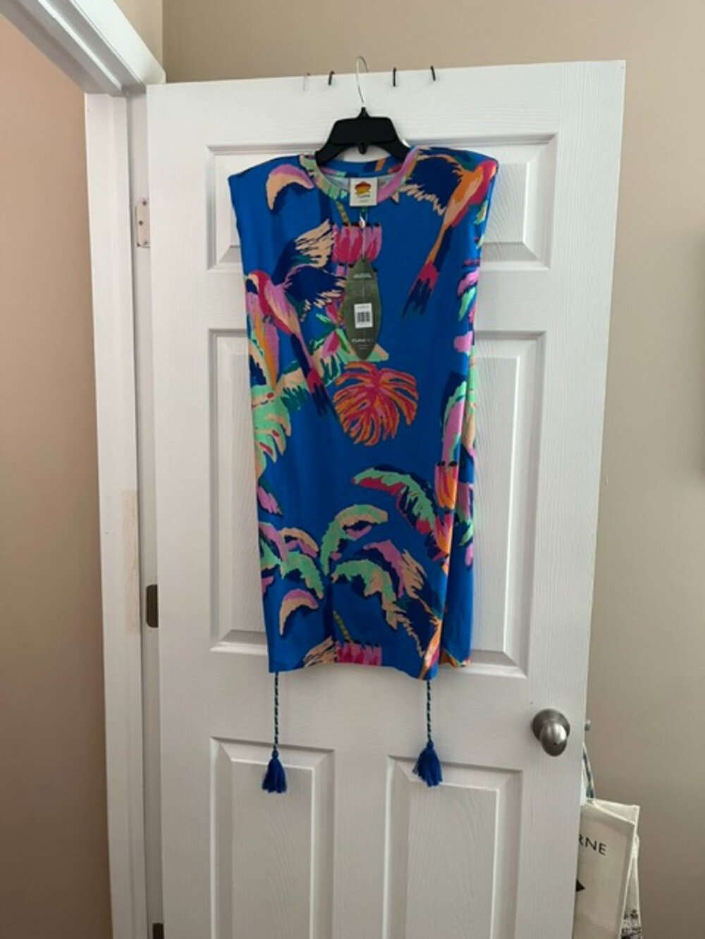 Farm Rio Blue Painted Jungle T-Shirt Dress Size S